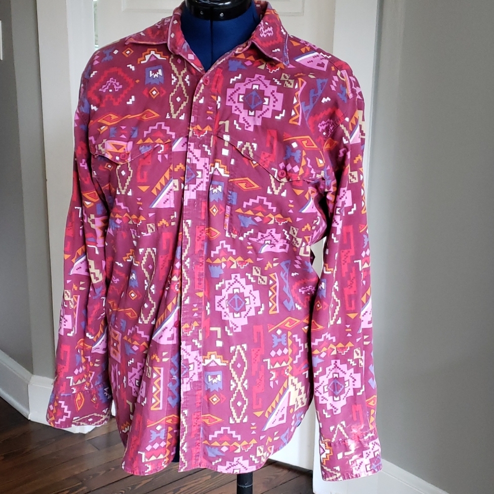 Vintage Tribal Pattern Button Down - image 1